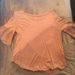 Flared short sleeved blouse